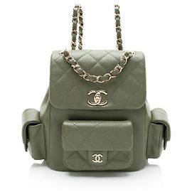 Chanel Caviar Leather Cargo Duma Small Backpack Green