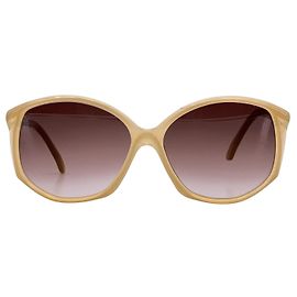 Gafas de sol vintage de plástico Yves Saint Laurent Castaño Beige
