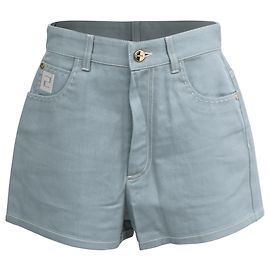 Fendi High Waisted Shorts in Light Blue Denim Blue Light blue