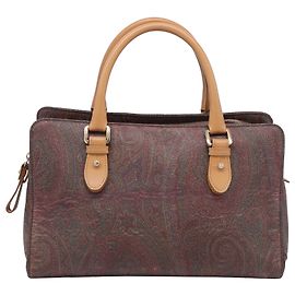 Bolso de boliche Etro en cuero multicolor con estampado paisley Multicolor