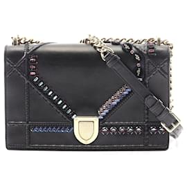 Dior-Christian Dior DIORAMA Leather Shoulder Bag-Black
