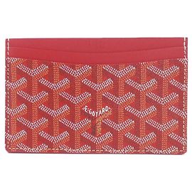Goyard Saint Sulpice Coated Canvas Card Case Red