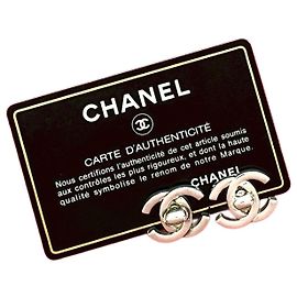 Orecchini Chanel Coco Mark Argento Metallico