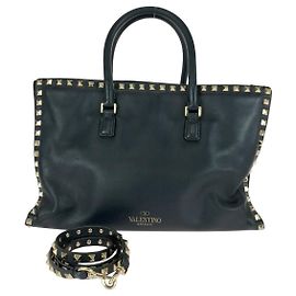 Sac tote en cuir Rockstud Valentino Garavani Noir