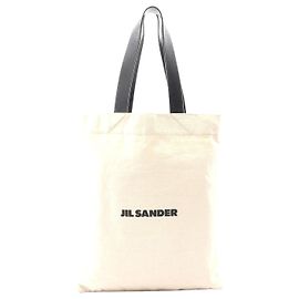 Bolsa tote de lona e couro Jil Sander Marrom Bege