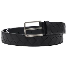 Cinto de couro Intrecciato da Bottega Veneta Preto