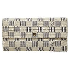 Cartera Larga Sarah Damier Azur de Louis Vuitton Blanco