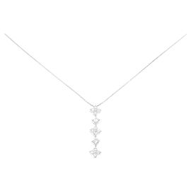 Autre Marque Platin-Diamant-Halskette Silber