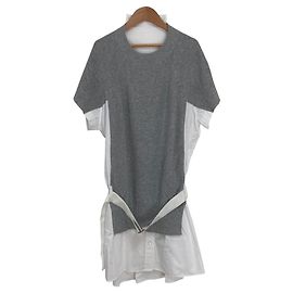sacai Strick-Docking-Kleid Braun