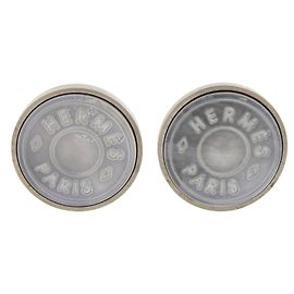 Hermès Hermes Shell Earrings Silvery