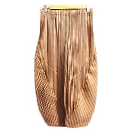 Issey Miyake PLEATS PLEASE Irregular Pleats Pants Orange