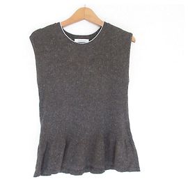 Autre Marque MACPHEE Peplum Seidenstrickpullover Braun