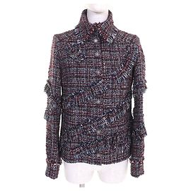 Giacca in tweed misto Chanel Dallas Nero Bianco Rosso Blu navy
