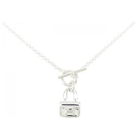 Hermès Hermes Amulette Constance 925 Silver Necklace Silvery