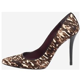 Stuart Weitzman Brown cowhide leopard pumps - size UK 6 Brown
