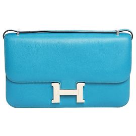 Hermès Borsa Constance Elan blu in pelle Epsom Blu