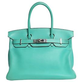 Hermès Borsa Birkin 30 turchese 2008 in pelle Swift Blu