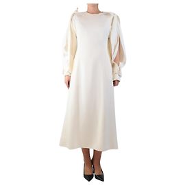 Gabriela Hearst Creme Carlotta Cape Kleid - Größe Roh