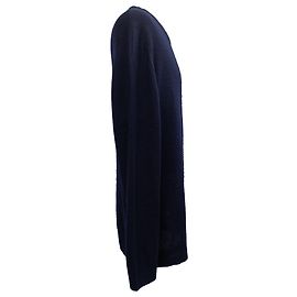 Pull en cachemire bleu marine à col rond tricoté Loro Piana Bleu Bleu Marine