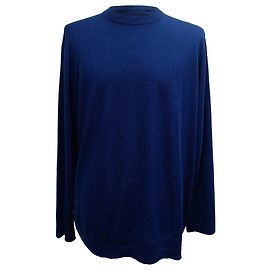 Loro Piana Strickpullover mit Rundhalsausschnitt aus marineblauem Kaschmir Blau Marineblau