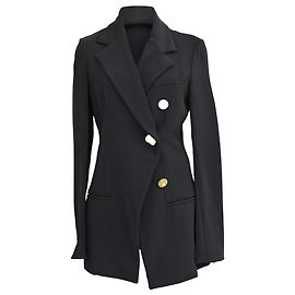 Proenza Schouler Decorative-Buttoned Blazer in Black Viscose Black