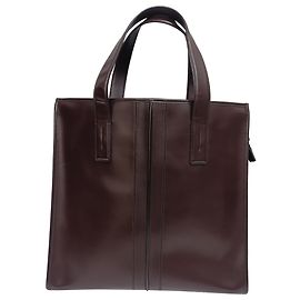 Tote Slim Script de Tod's en cuero marrón Castaño Roja