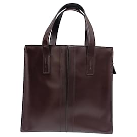 Tote Slim Script Tod's en cuir marron Marron Rouge