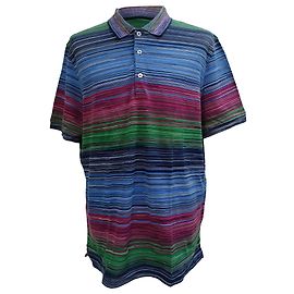 Polo de Piqué Rayado Missoni en Algodón Multicolor Multicolor
