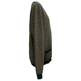 Gucci- Gucci Knitted GG Buttoned Cardigan in Green Wool-Green