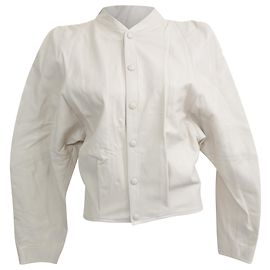 Isabel Marant Button-Down-Jacke aus weißem Leder Weiß