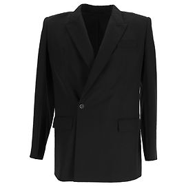 Balenciaga 80s Shoulder Blazer in Black Polyester Black