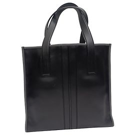 Tod's Slim Script Tote in Black Leather  Black