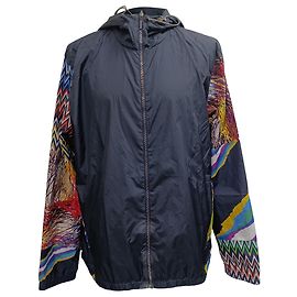Chaqueta con capucha estampada Missoni en poliamida azul marino Azul Azul marino