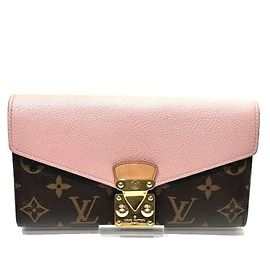 Portafoglio Bifold Lungo Pallas Monogramma Louis Vuitton Marrone Rosa