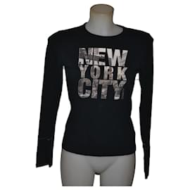 Pull DKNY en coton noir multicolore Noir Multicolore