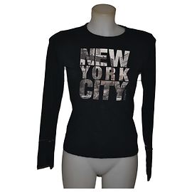 Suéter DKNY de algodão preto multicolorido Preto Multicor