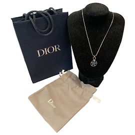 Colar Dior com pingente de estrela prateado Prata Azul claro