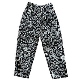 Chanel Black and White Velvet Pants Size 34 Black