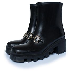 Botas de goma Horsebit Gucci en negro Negro