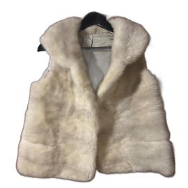 inconnue Nerzweste Beige Aus weiß