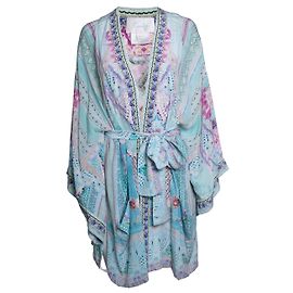 Camilla, vestito kimono multicolore Blu Multicolore