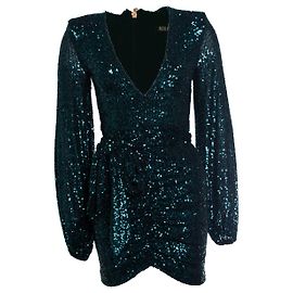 Autre Marque Nookie, green sequinned wrap dress Green