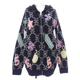 Chanel P72294K10398 Sweat à capuche en cachemire Noir Blanc Bleu Violet