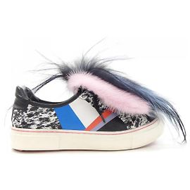 Baskets Fendi Noir Rose Blanc