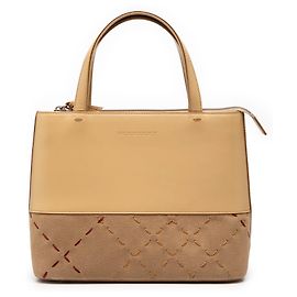 Bolsa Tote de couro e camurça marrom Burberry Marrom Caramelo