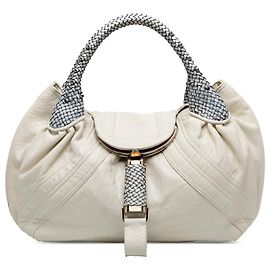 Fendi White Leather Spy Handbag White