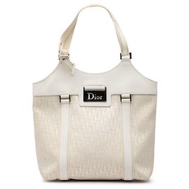 Dior White Diorissimo Trotter Canvas Street Chic Tote White