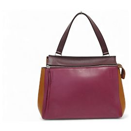 Céline CELINE EDGE GM TRICOLOR ORANGE ROT LEDER HANDTASCHE Andere