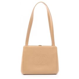 Borsa a Spalla Deka Coco Mark di Chanel Beige