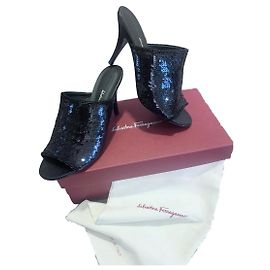 Salvatore Ferragamo FERRAGAMO sequin mules Black